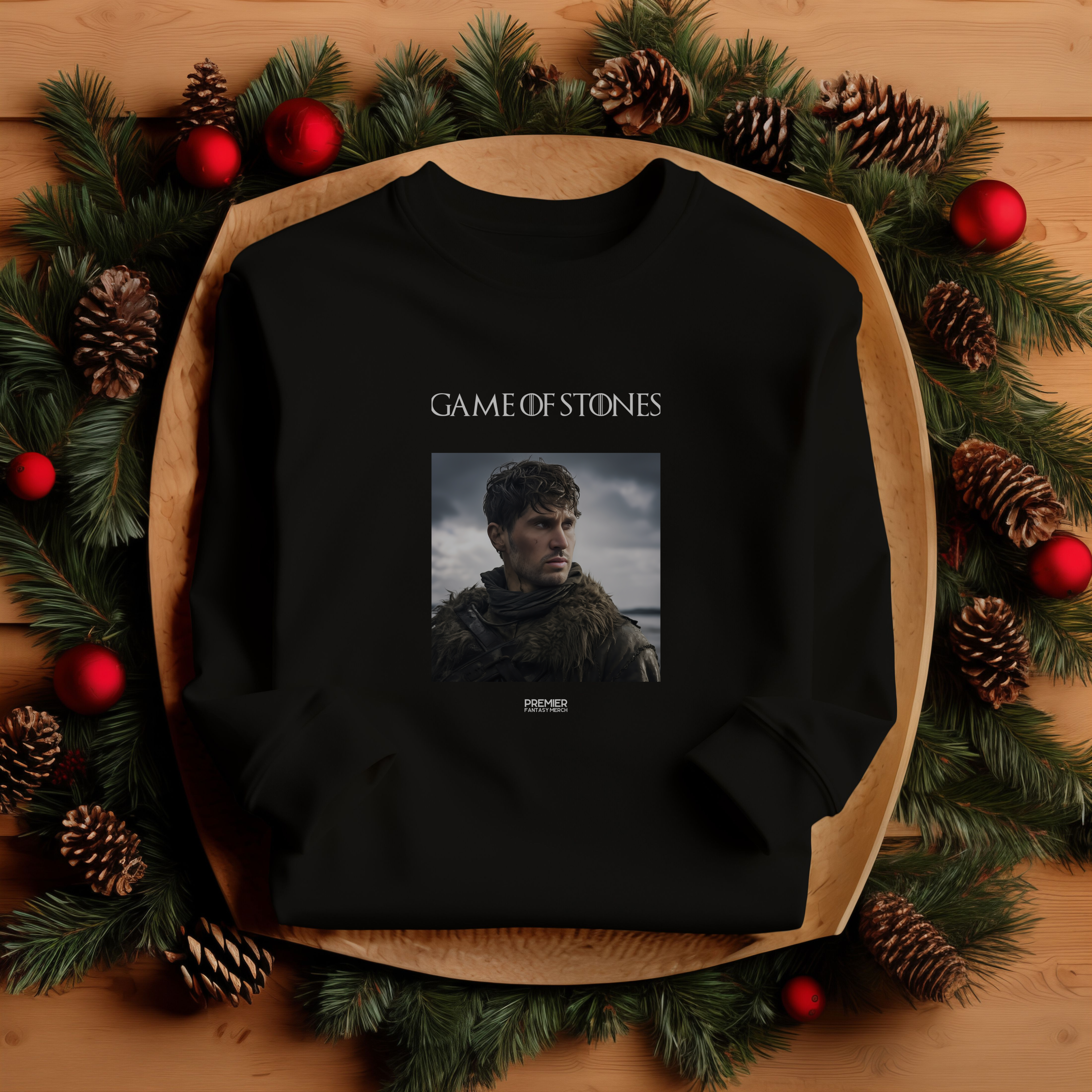 Game of Stones Sweatshirt (Headshot - Bespoke Font)